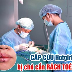 Cấp cứu Hotgirl GenZ bị chó cắn rách toét cả miệng