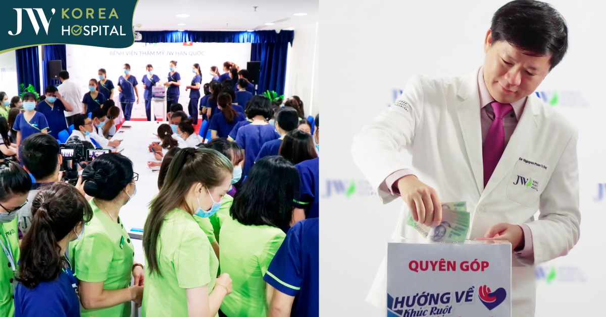 Hình ảnh toàn thể Bệnh viện JW quyên góp giúp đỡ bà con miền Trung gặp khó kahwn do mưa lũ