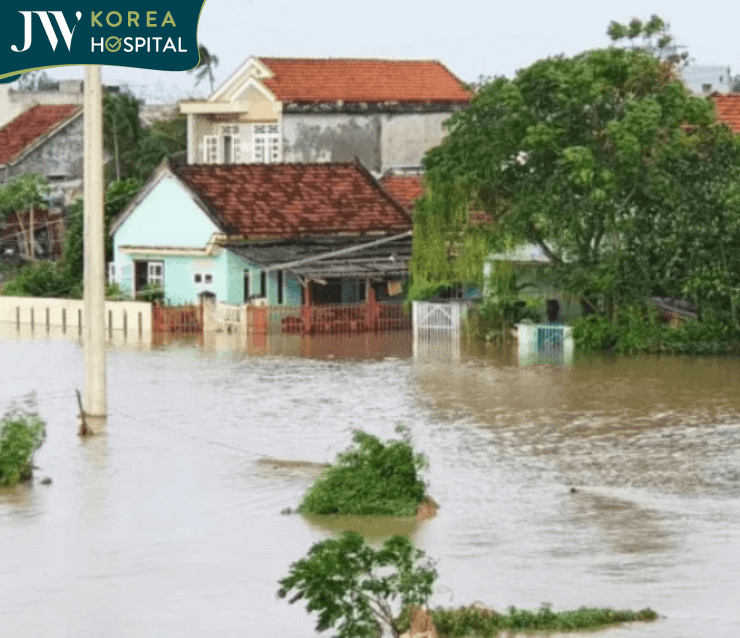 Nhà cửa của người dân Phú Yên ngập nặng trong lũ