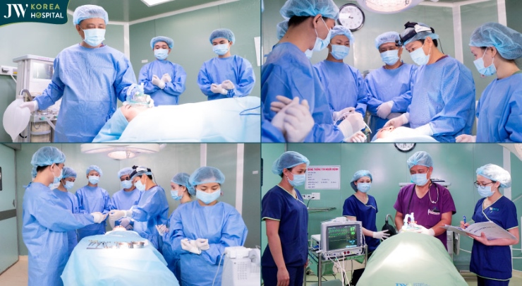 Ca phẫu thuật tại bệnh viện JW là sự kết hợp của nhiều chuyên khoa khác nhau