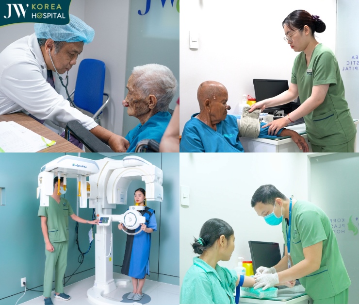 Khách hàng tại Bệnh viện JW được kiểm tra và đánh giá sức khỏe toàn diện trước khi phẫu thuật để đảm bảo an toàn và hạn chế rủi ro