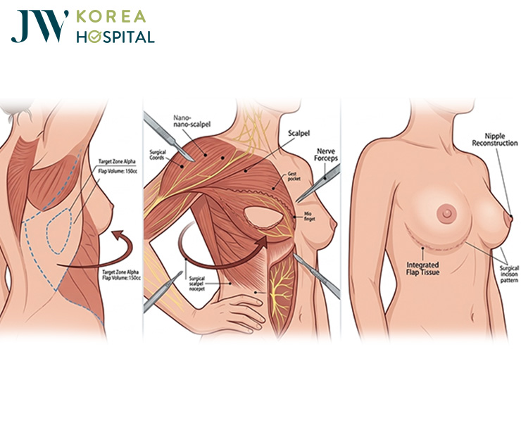 Nâng ngực bằng phương pháp chuyển vạt cơ lưng cho bệnh nhân ung thư vú tại bệnh viện JW
